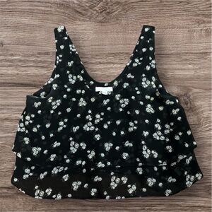Garage women’s cropped sleeveless floral print flowy tank top